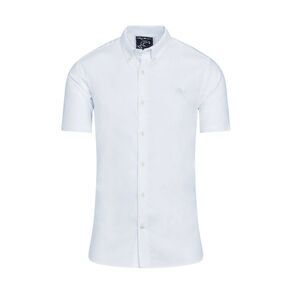 Raging Bull Mens Oxford Lightweight Short-Sleeved Shirt / White